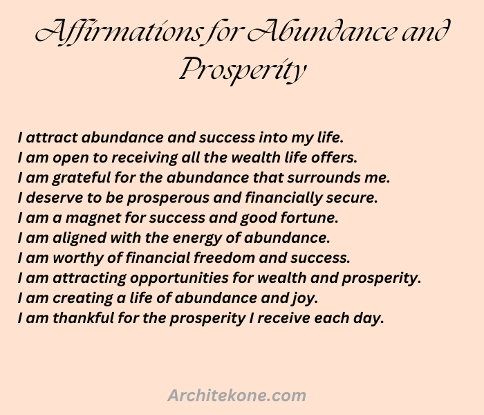 Affirmations for Abundance and Prosperity