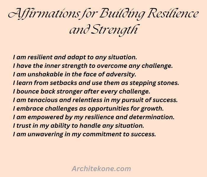 Affirmations for Building Resilience and Strength