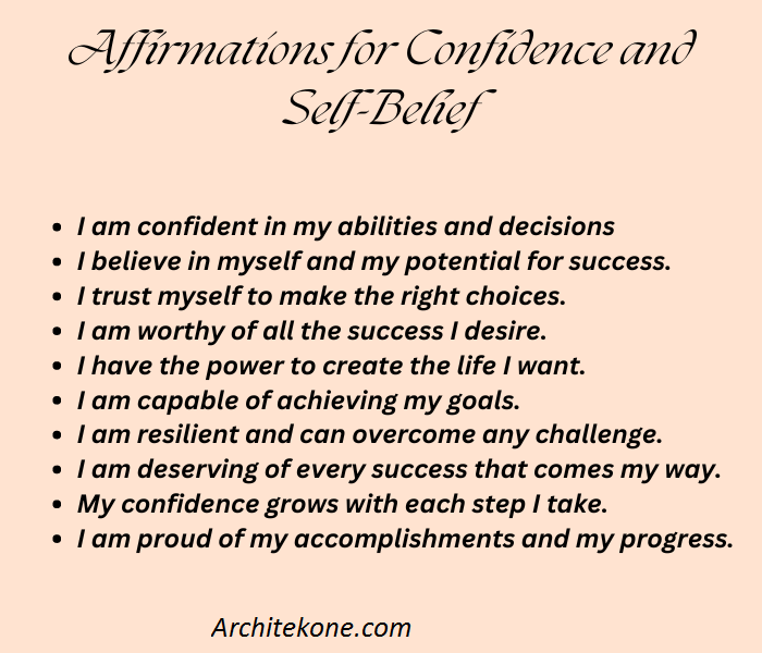 Affirmations for Confidence and Self-Belief