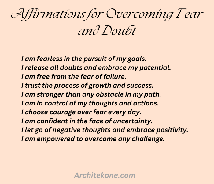 Affirmations for Overcoming Fear and Doubt