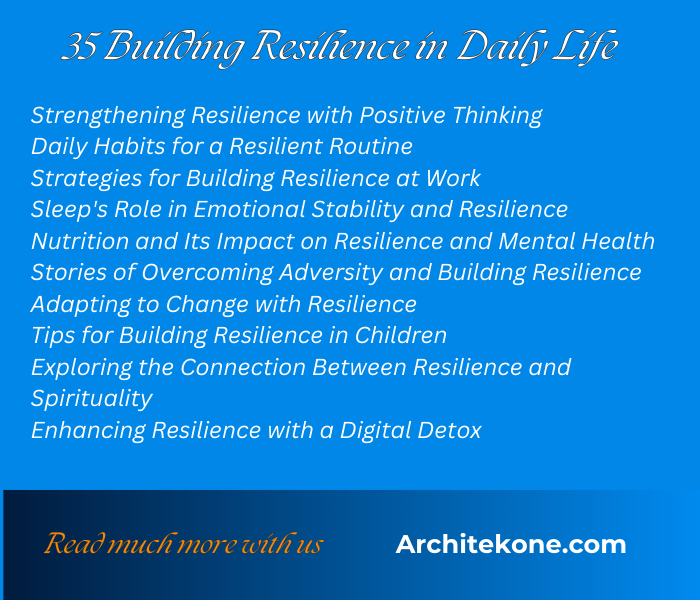 Building Resilience in Daily Life