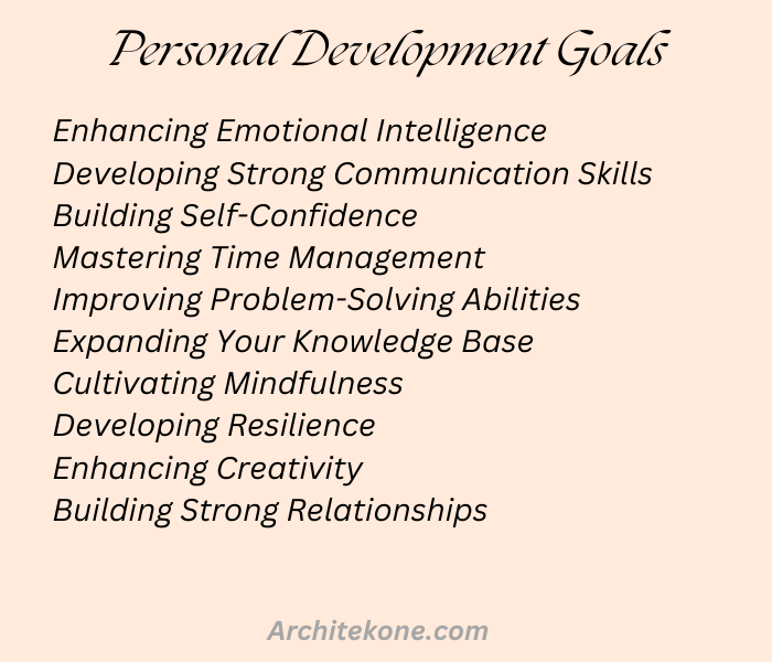 Personal Development Goals